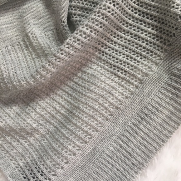 DKNY Open-Knit Blocked Scarf Heather Gray - Picture 5 of 7